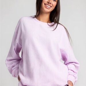 Comfrt Crewneck Waffle Knit Top - Opal